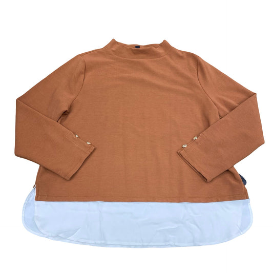 Top Ls By Ann Taylor In Brown & Cream, Size:Xl