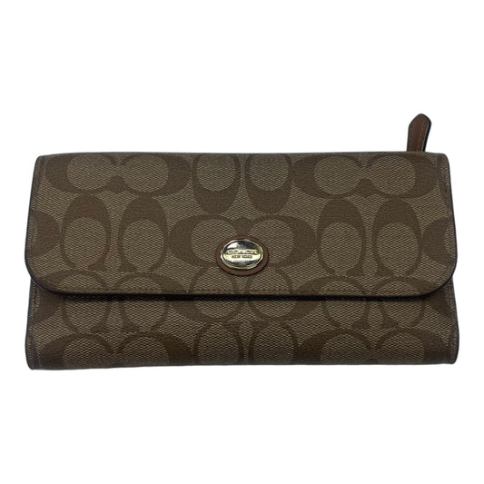 Wallet Designer By Coach In Tan, Size:Large