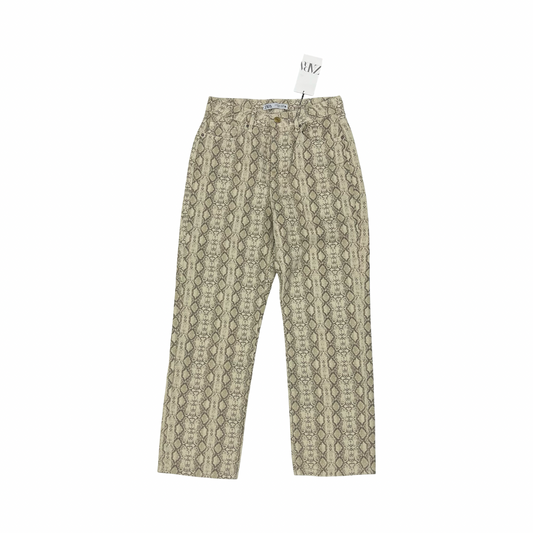 Jeans Straight By Zara In Snakeskin Print, Size:6