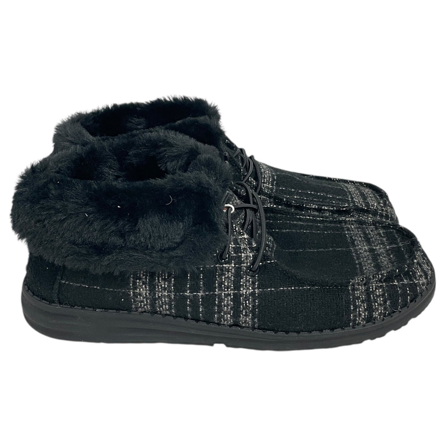 Boots Ankle Flats By Hey Dude In Black & Grey, Size:9