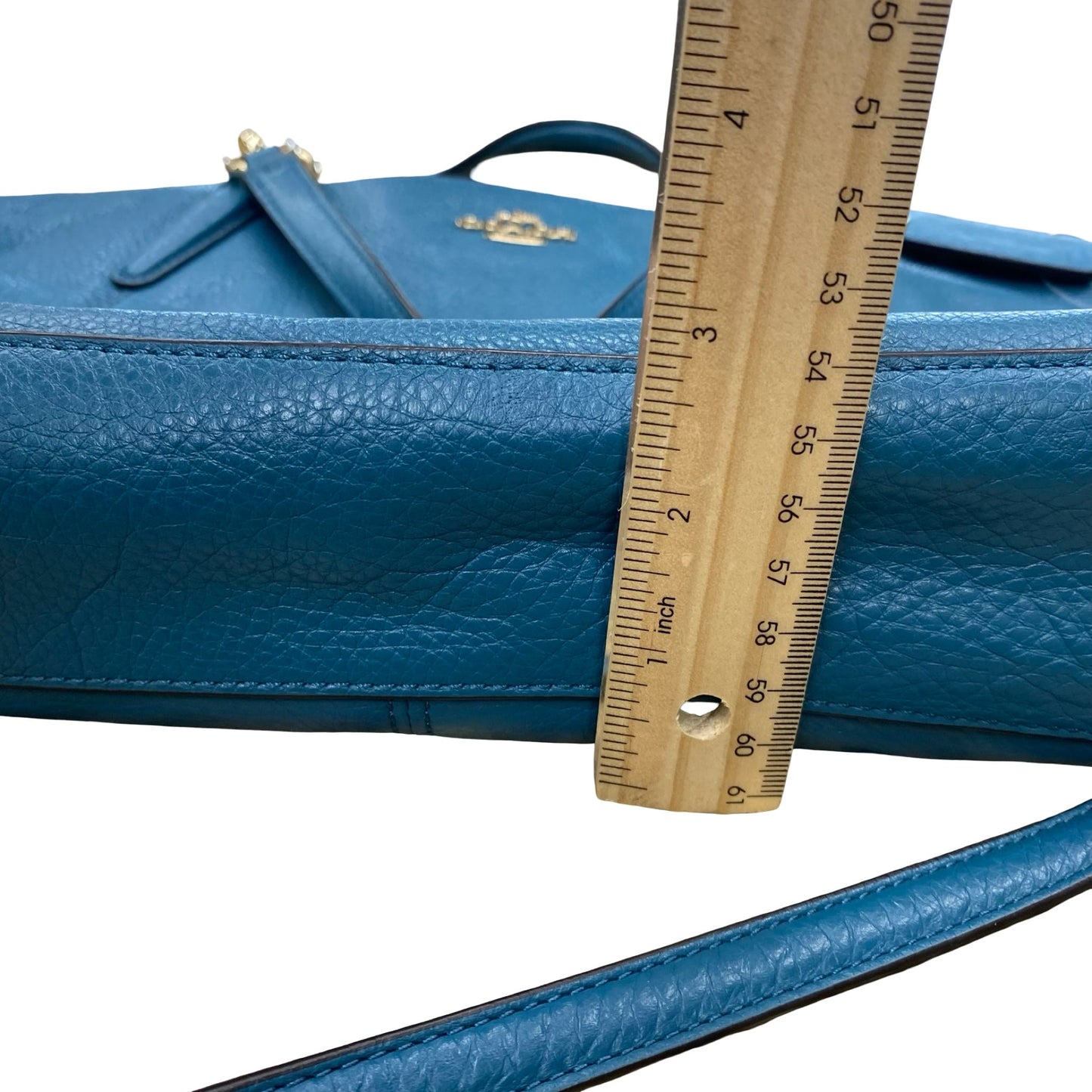 Handbag Designer By Coach In Teal, Size:Medium
