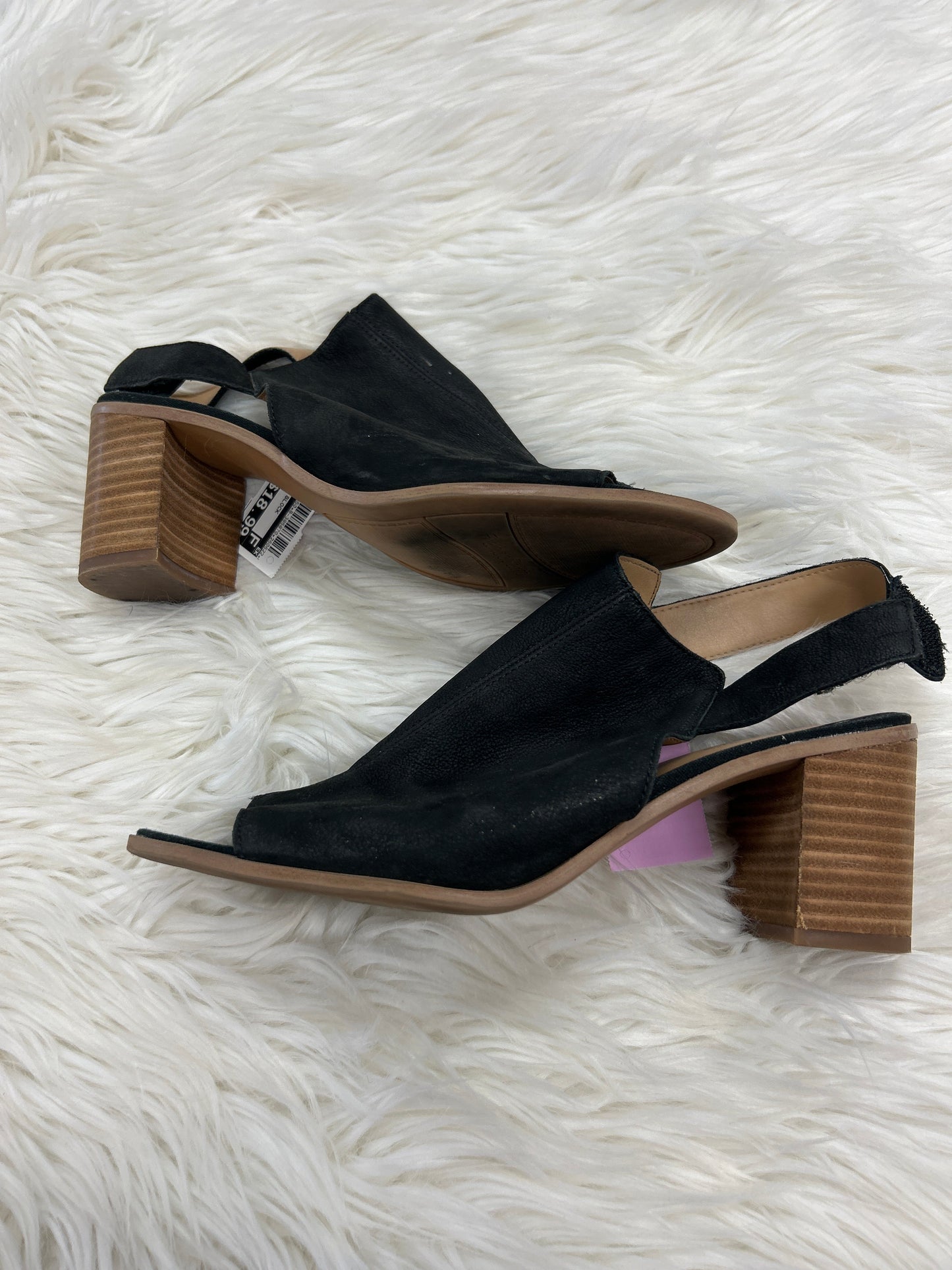 Sandals Heels Block By Franco Sarto In Black, Size:9
