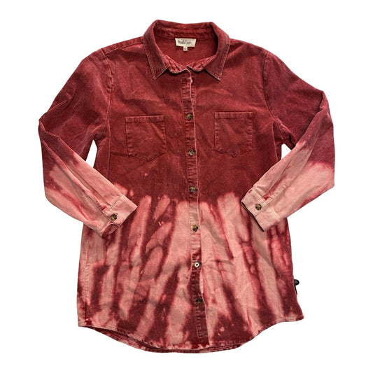 Jacket Shirt By Peach Love Cream California In Pink & Red, Size:L
