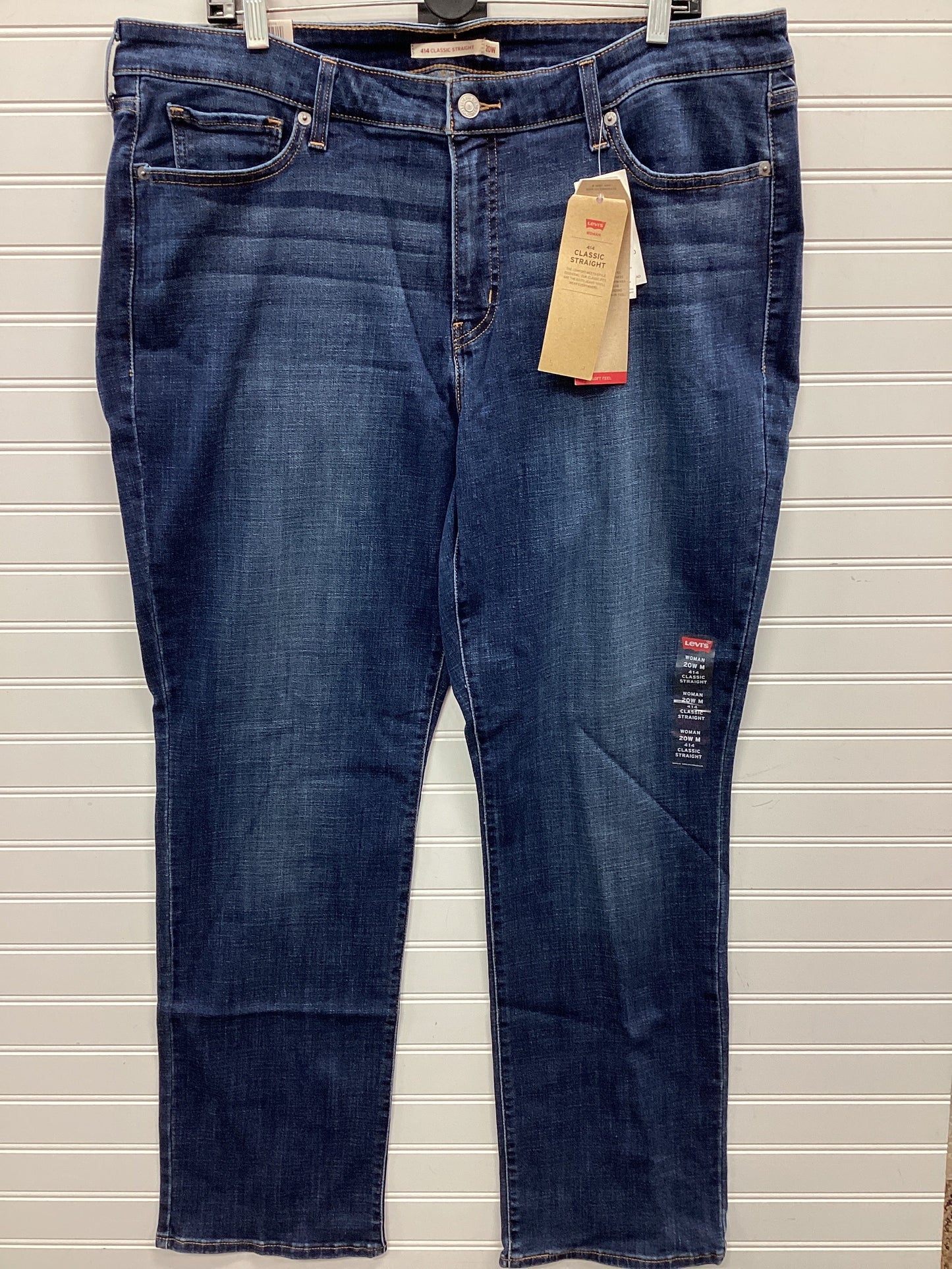 Jeans Straight By Levis In Blue Denim, Size:20