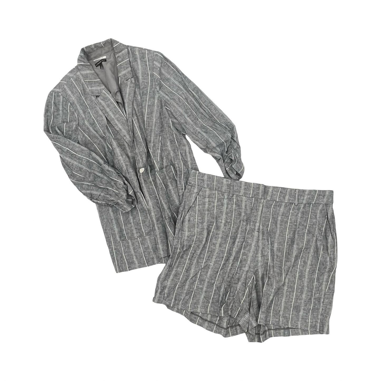 Shorts Set By Lane Bryant In Grey & White, Size:18