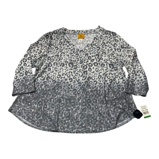 Top 3/4 Sleeve By Ruby Rd In Blue & Grey, Size:L
