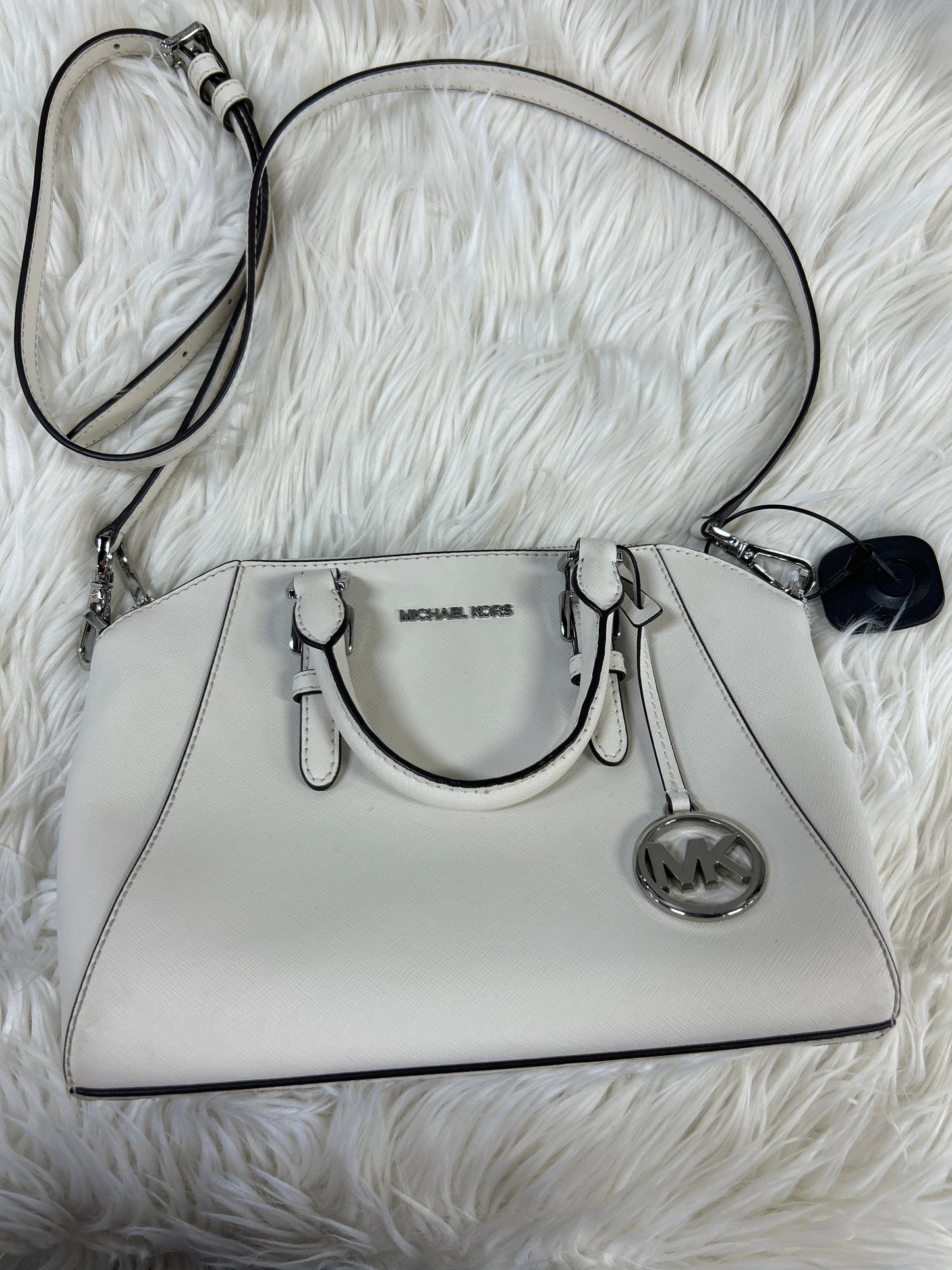 Handbag Designer By Michael Kors In Cream, Size:Medium