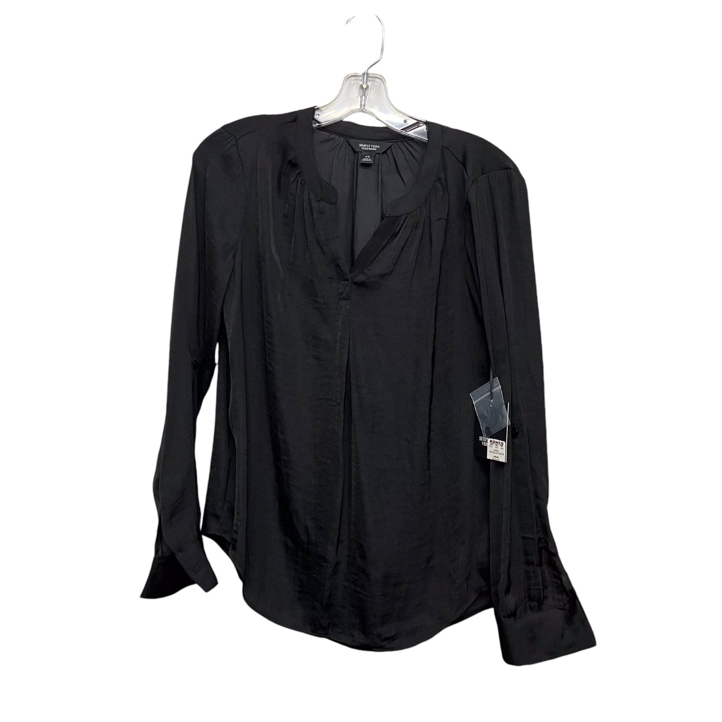 Top Ls By Simply Vera In Black, Size:Xs