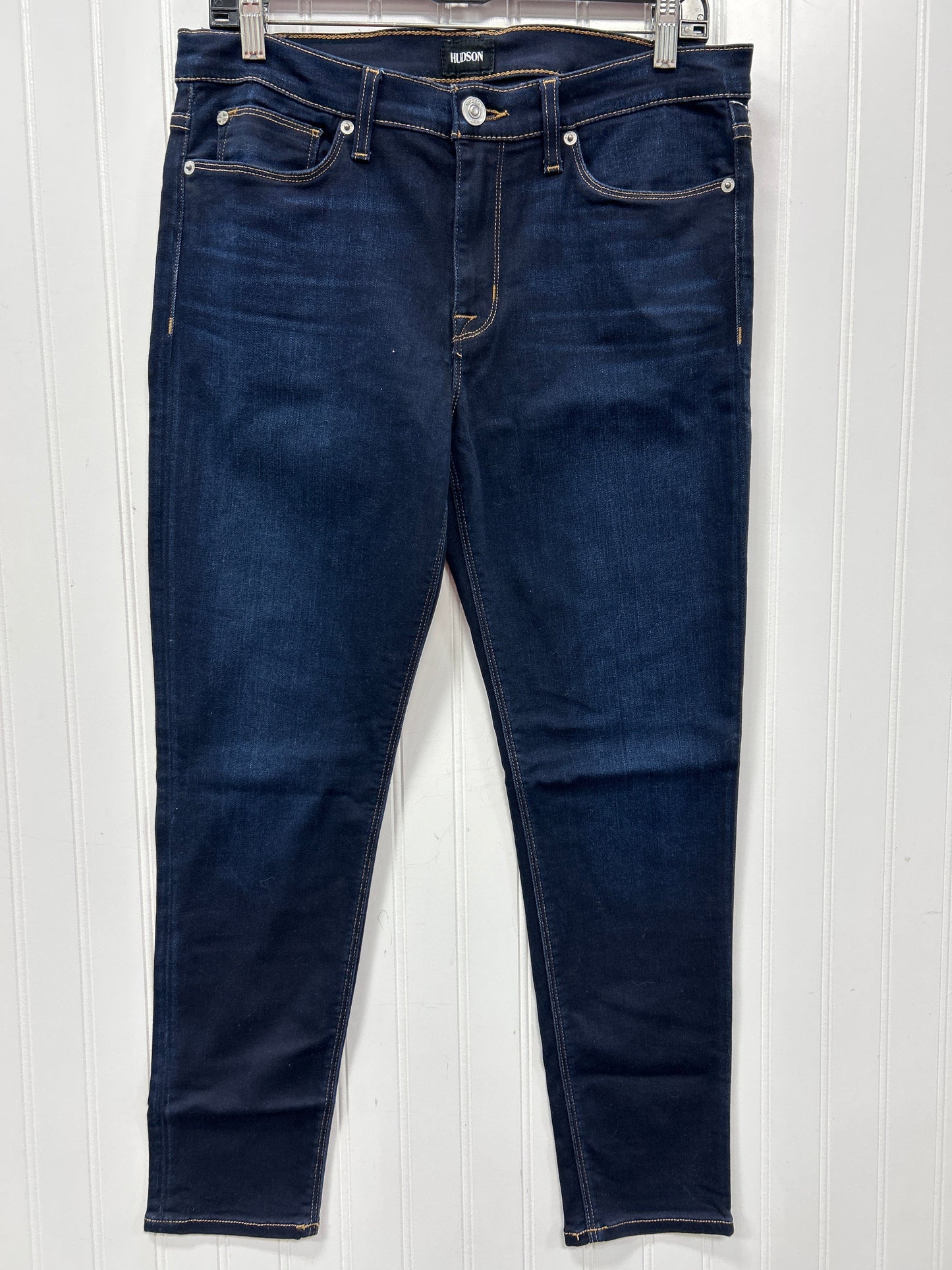 Jeans Skinny By Hudson In Blue Denim, Size:8