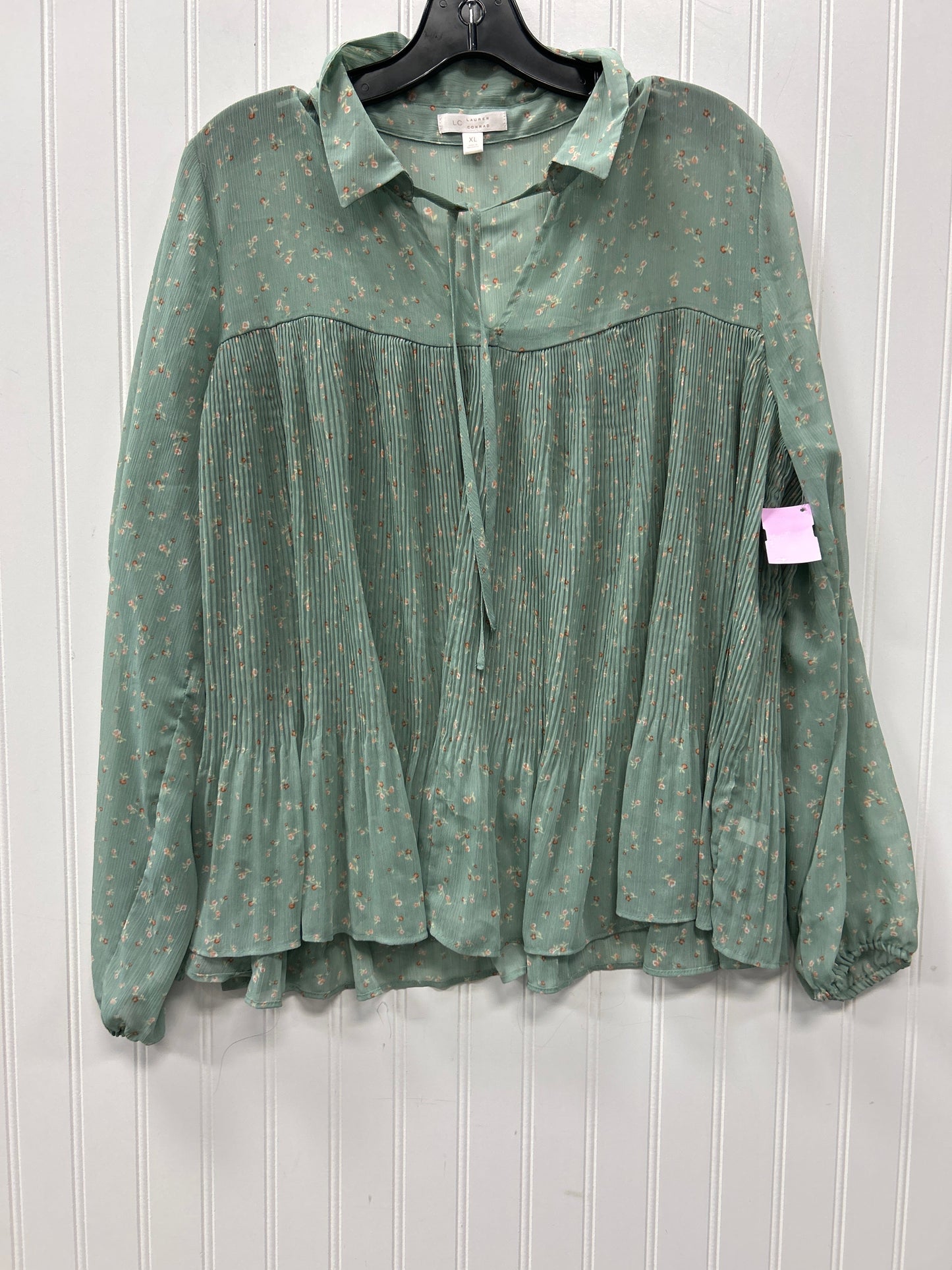 Blouse Ls By Lc Lauren Conrad In Green, Size:Xl