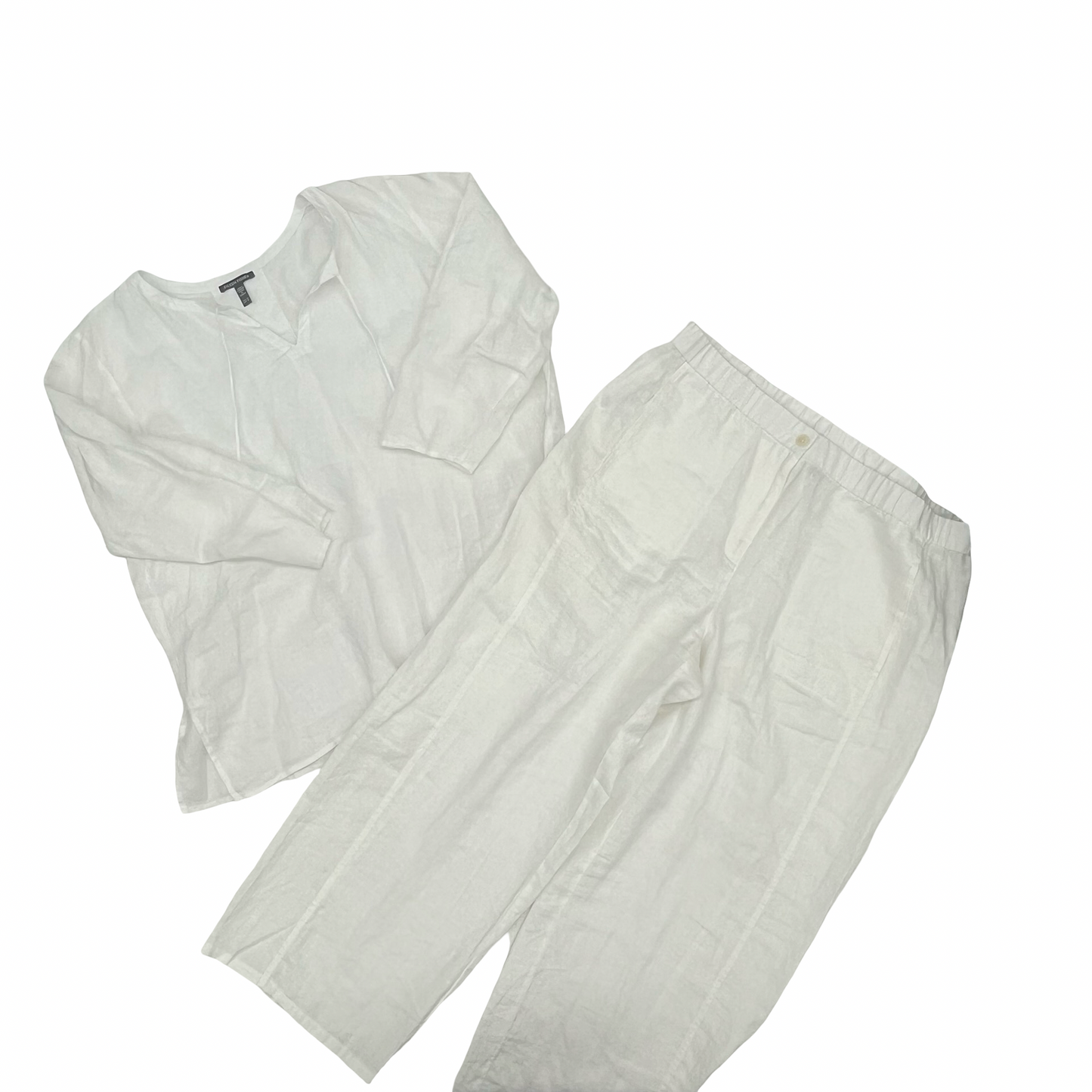 Pants Set 2Pc By Eileen Fisher In White, Size:Xl