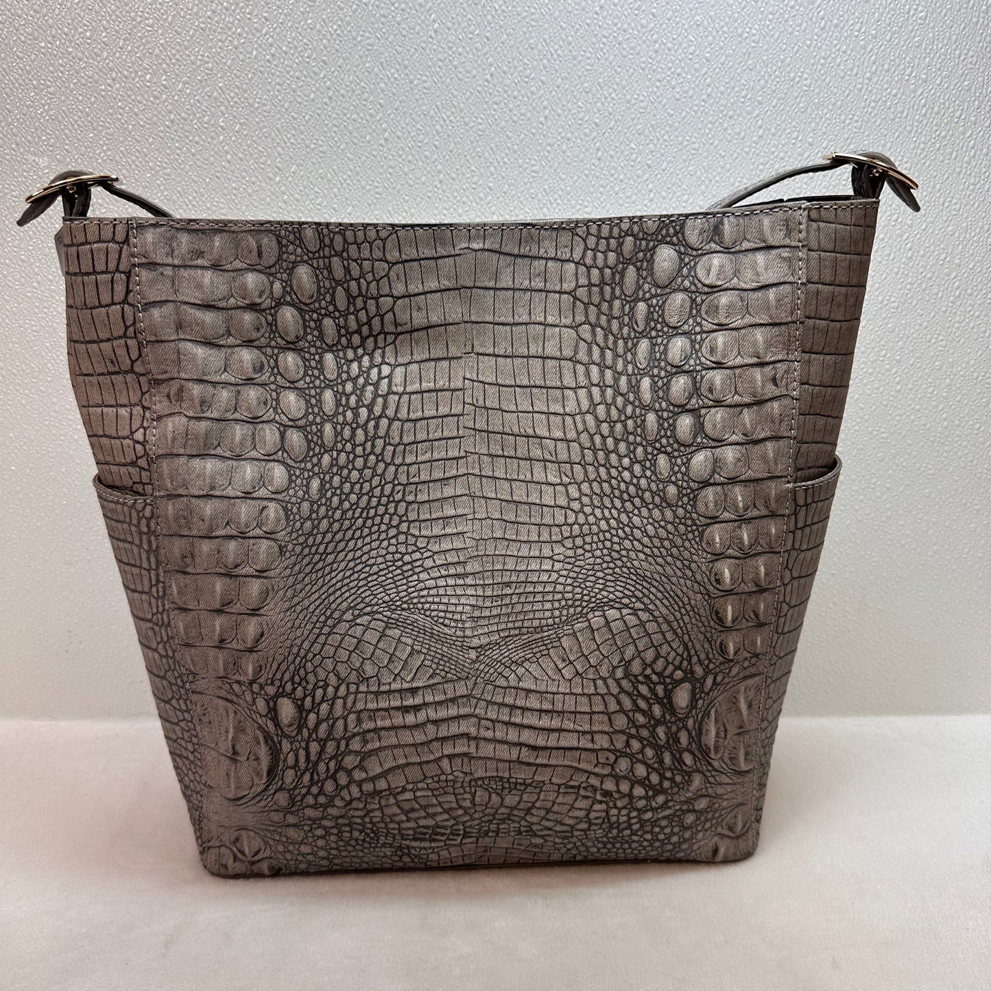 Parin-Fairest Grey Tetra Tote Designer By Brahmin, Size: Large