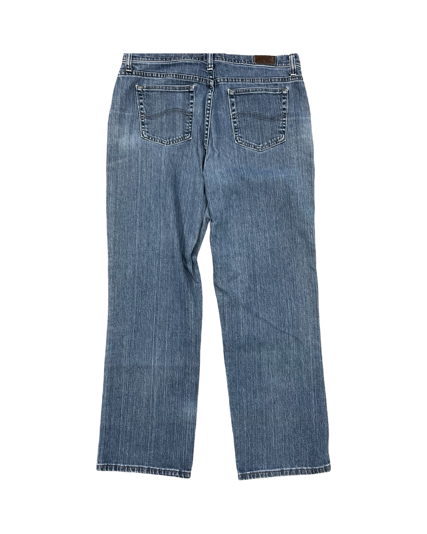 Jeans Straight By Lee In Blue Denim, Size:14