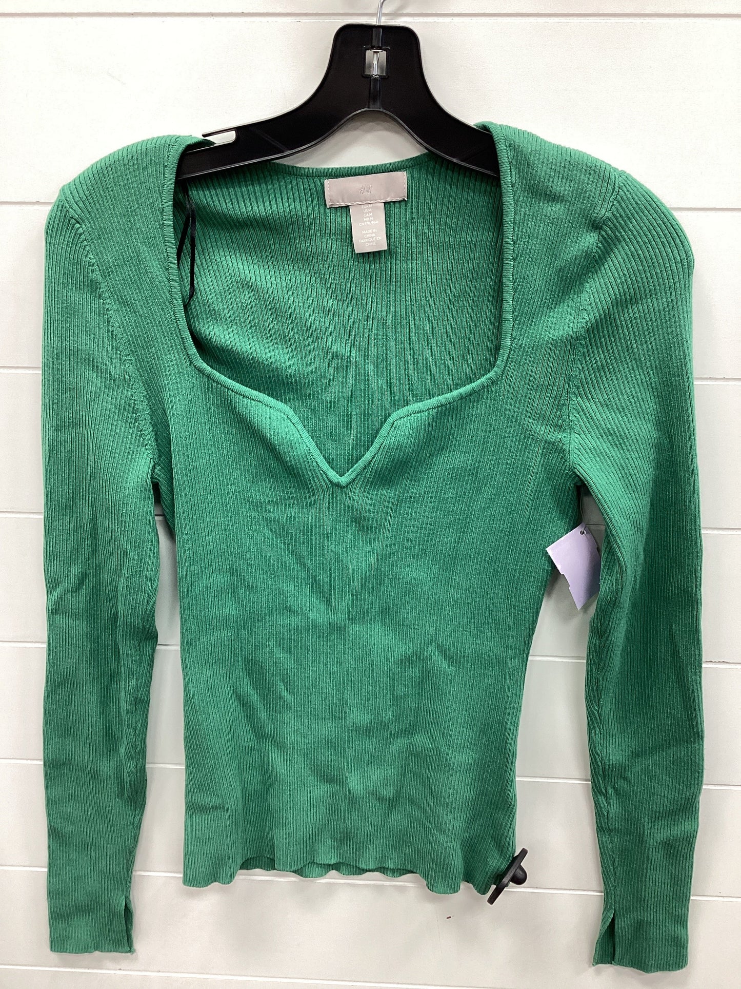 Top Ls By H&M In Green, Size:M