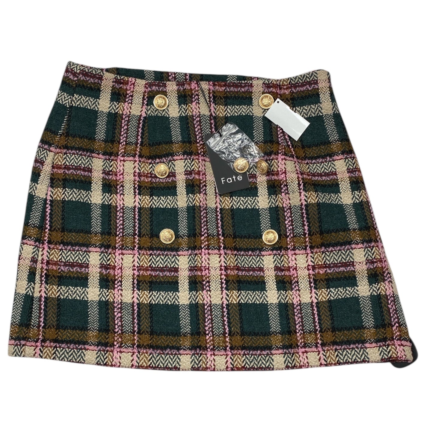Skirt Mini & Short By Fate In Plaid Pattern, Size:L