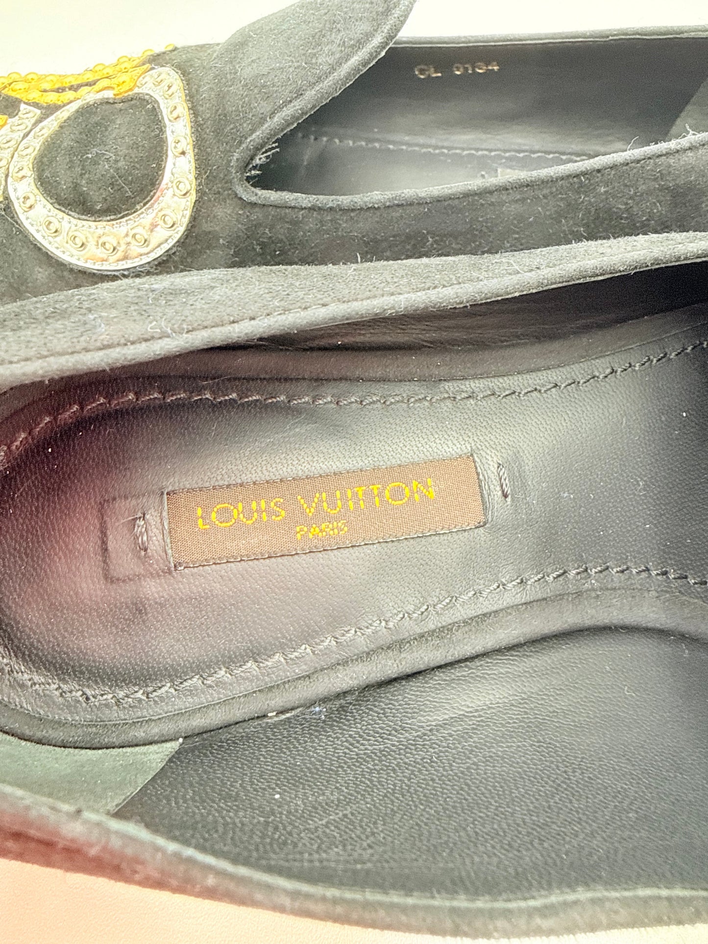 Shoes Luxury Designer By Louis Vuitton In Black, Size:5