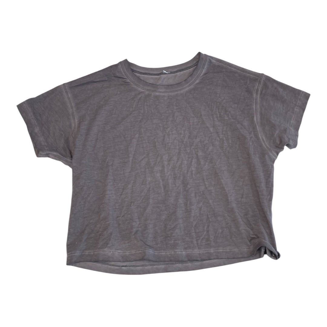 Athletic Top Ss By Lululemon In Grey, Size:S