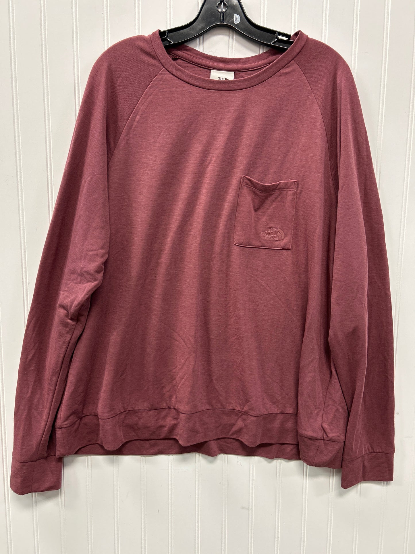 Athletic Top Ls Crewneck By The North Face In Red, Size:3X