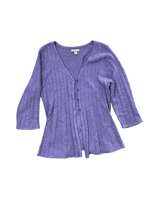 Cardigan By Croft And Barrow In Purple, Size:L