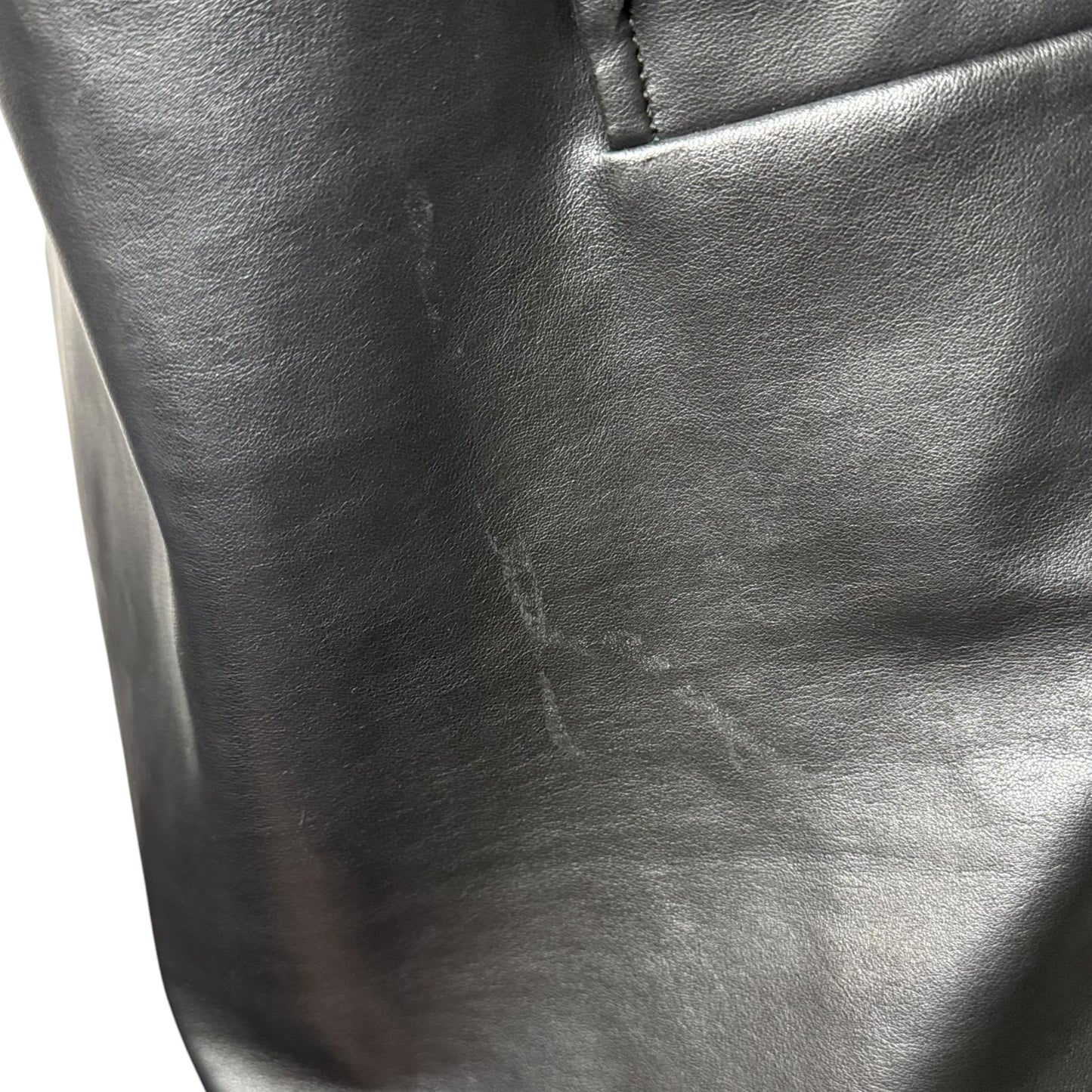 AS IS Faux Leather Sheath Dress Luxury Designer By Versace In Black, Size: 2 (38)