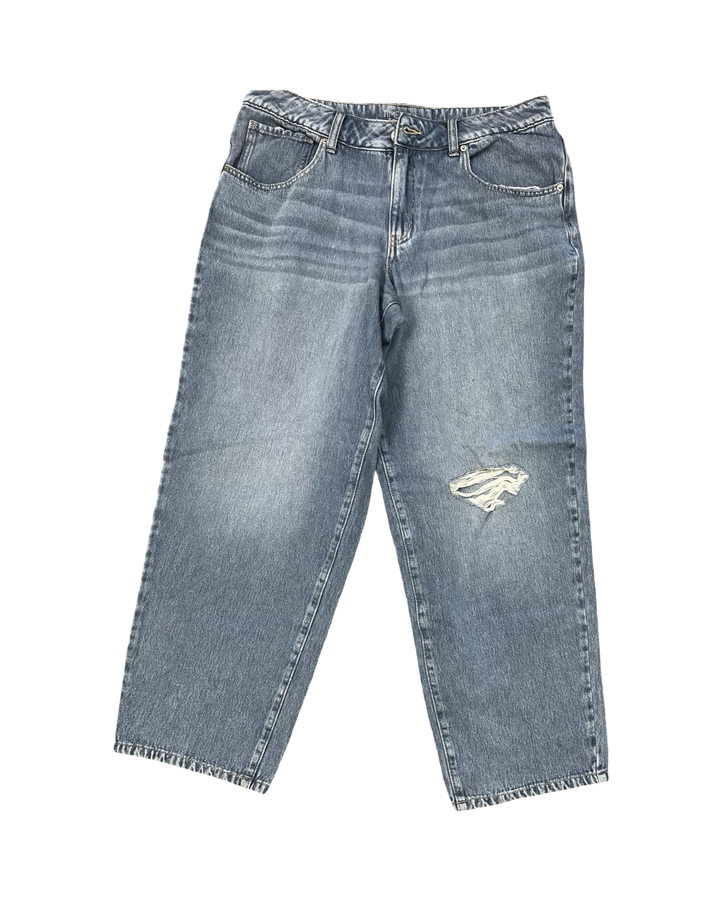 Jeans Straight By Time And Tru In Blue Denim, Size:10