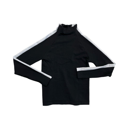 Athletic Top Ls Collar By Athleta In Black & White, Size:Xs