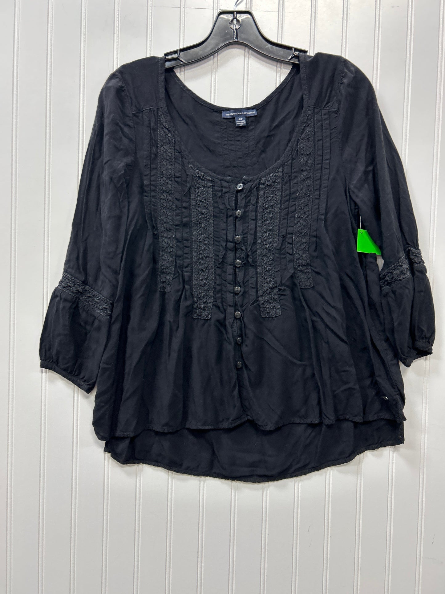 Blouse Ls By American Eagle In Black, Size:S