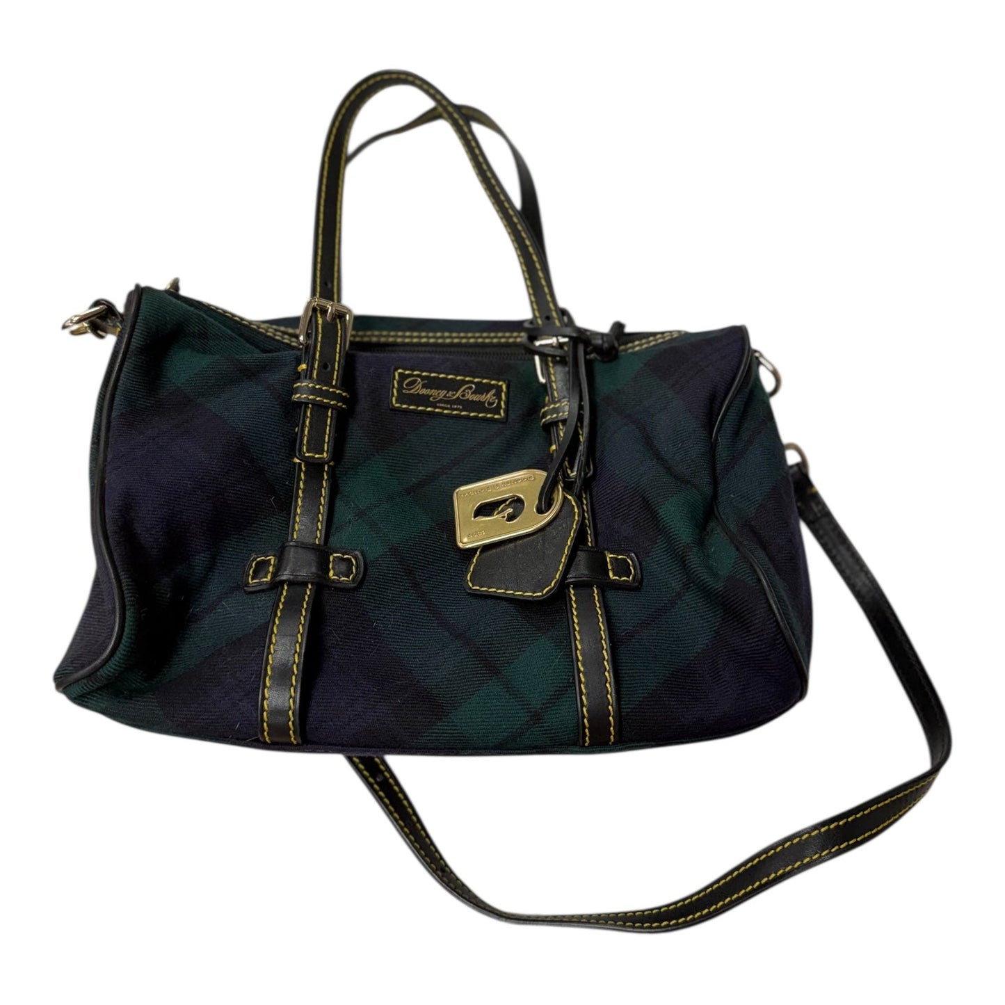 Handbag Designer By Dooney And Bourke In Blue & Green, Size:Medium