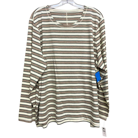 Top Ls Basic By Talbots In Striped Pattern, Size:3X
