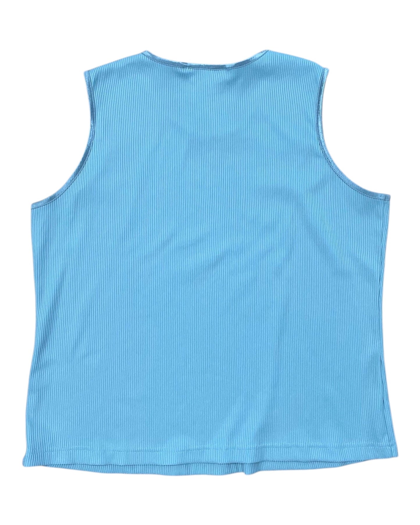 Top Sleeveless By Allison Daley In Aqua, Size:2X