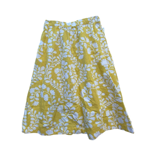 Skirt Maxi By Boden In White & Yellow, Size:10