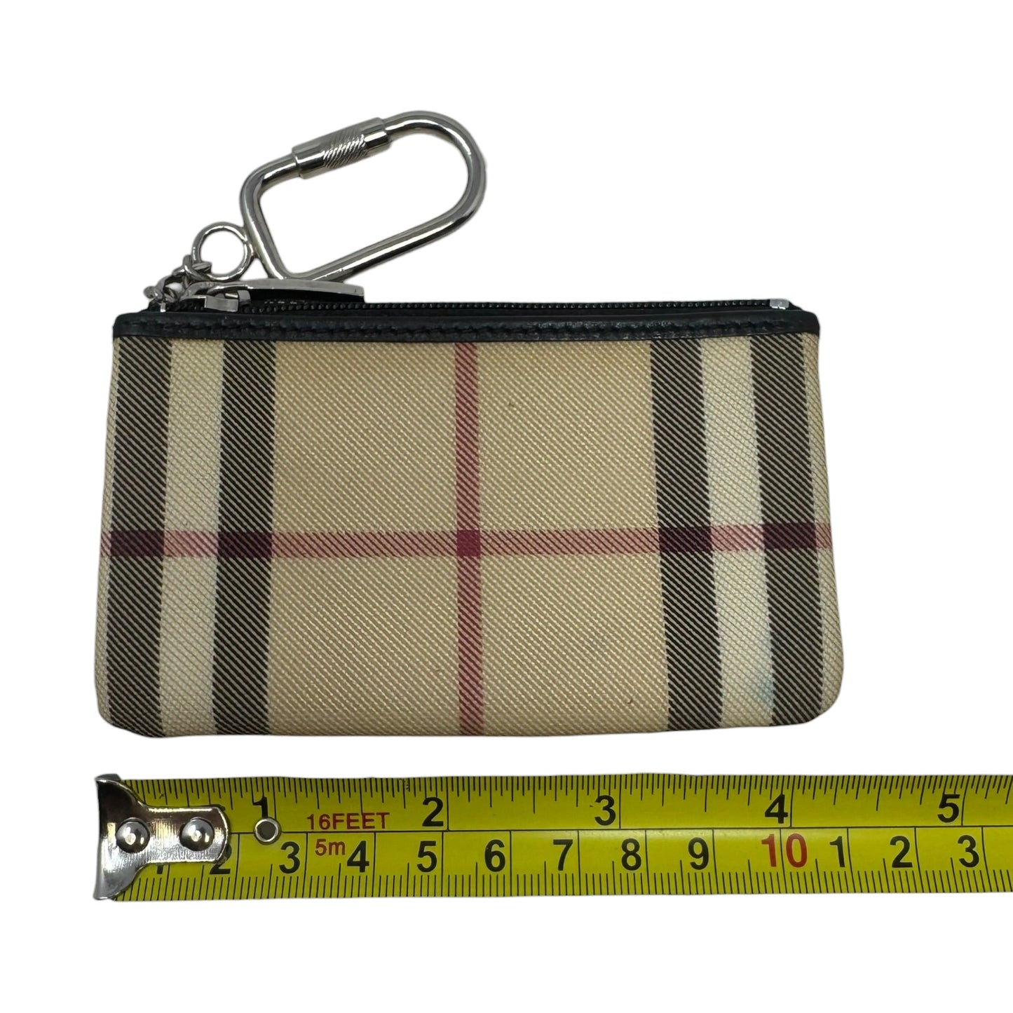 Nova Check Strap Coin Case Luxury Designer By Burberry, Size: Small