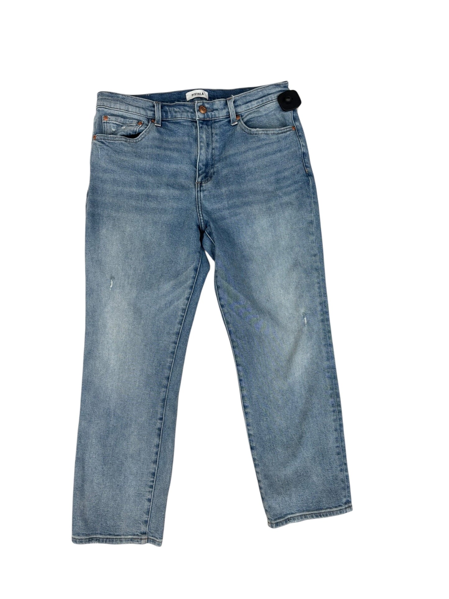 Jeans Straight By Pistola In Blue Denim, Size:10