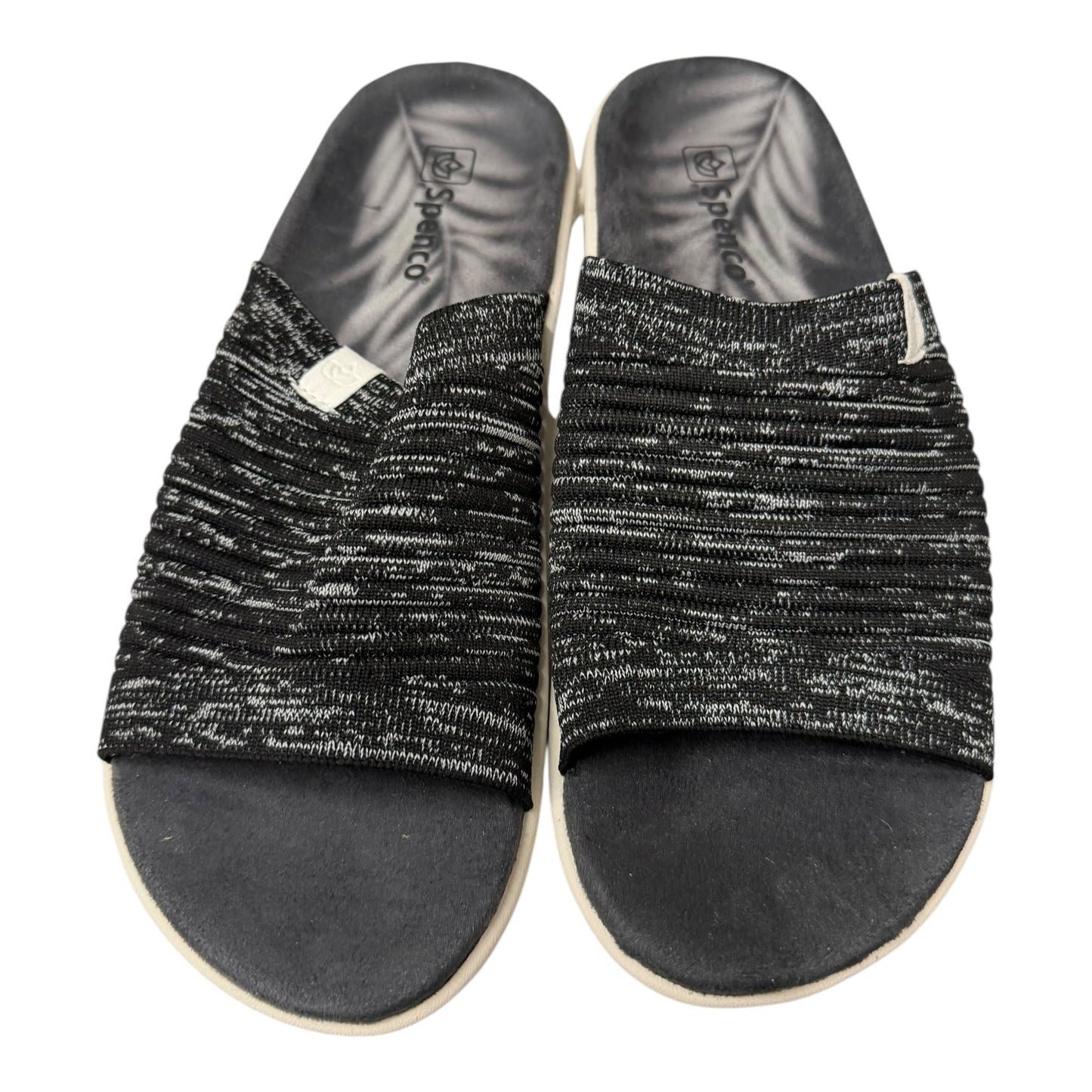 Sandals Flats By Spenco In Black & Grey, Size:10