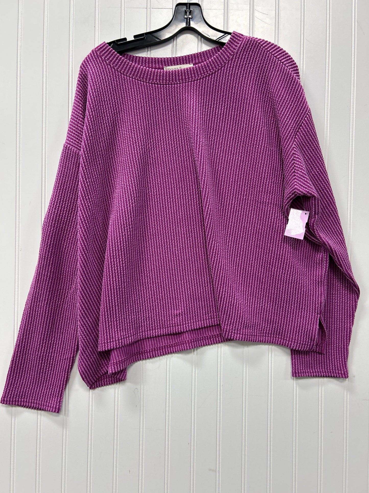 Top Ls By Zenana In Purple, Size:1X