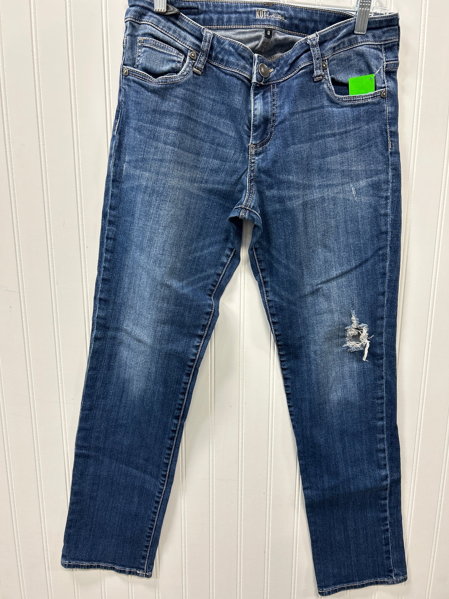 Jeans Skinny By Kut In Blue Denim, Size:8