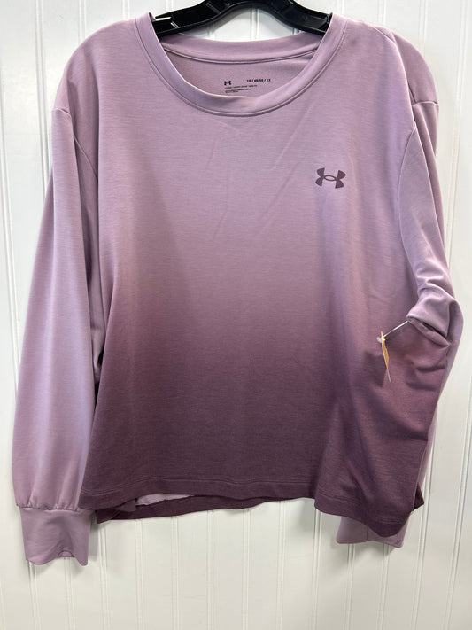 Athletic Top Ls Collar By Under Armour In Purple, Size:1X