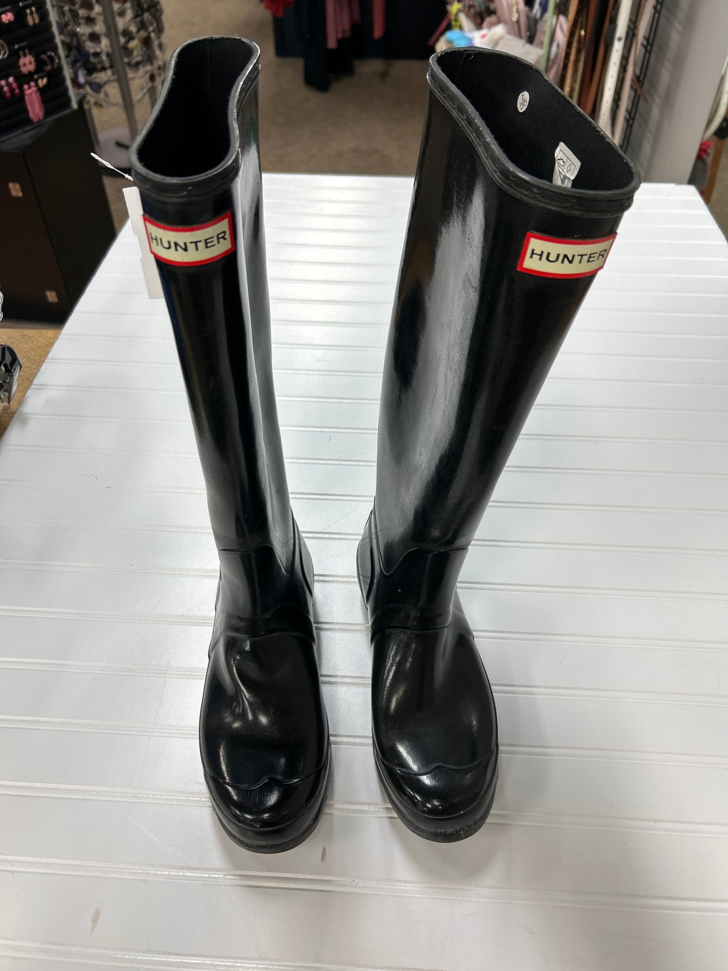 Boots Rain By Hunter In Black, Size:8