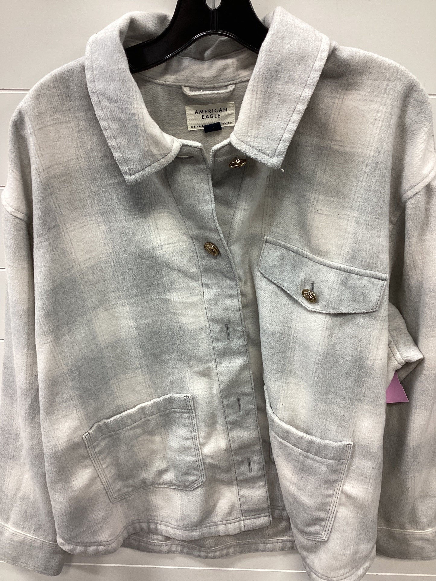 Jacket Fleece By American Eagle In Grey, Size:Xxl