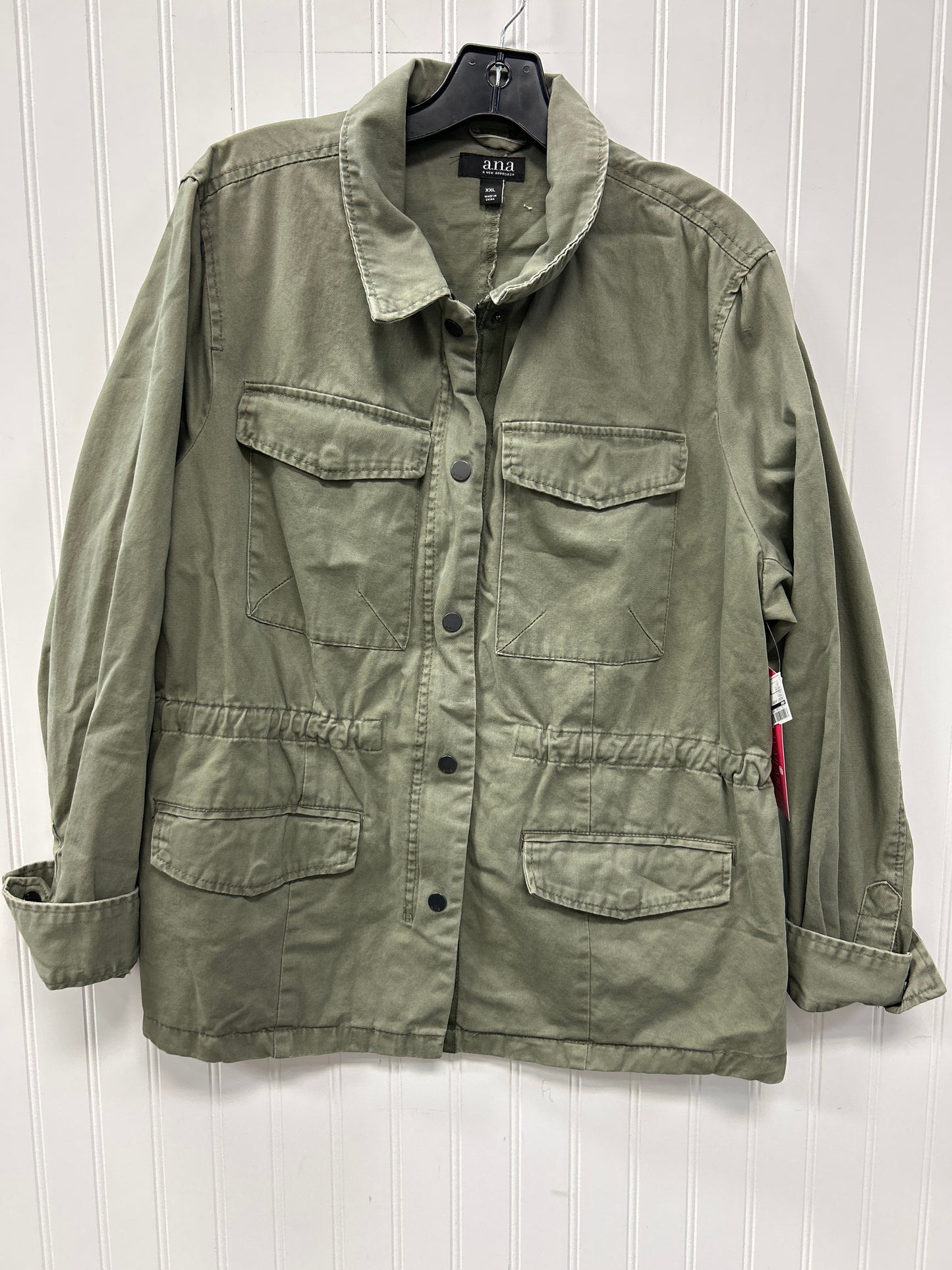 Jacket Shirt By Ana In Green, Size:Xxl