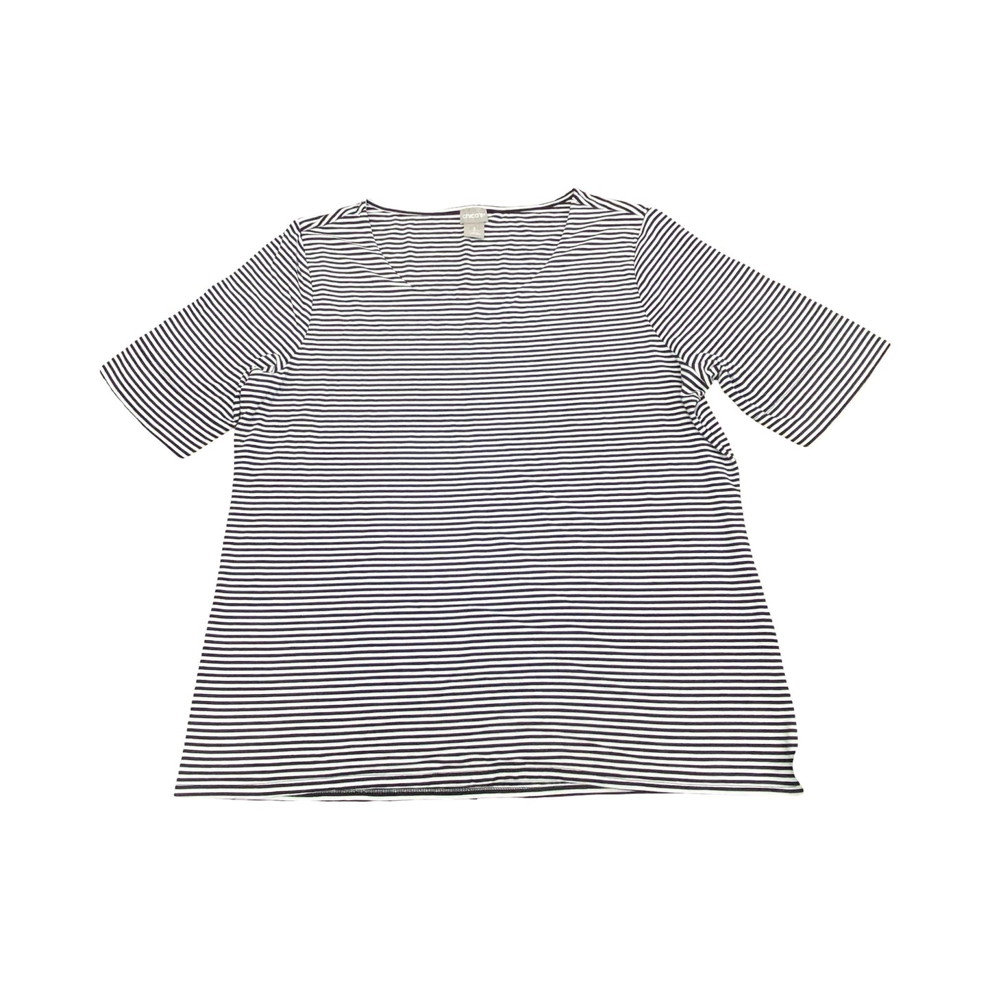 Top Ss By Chicos In Striped Pattern, Size:Xl