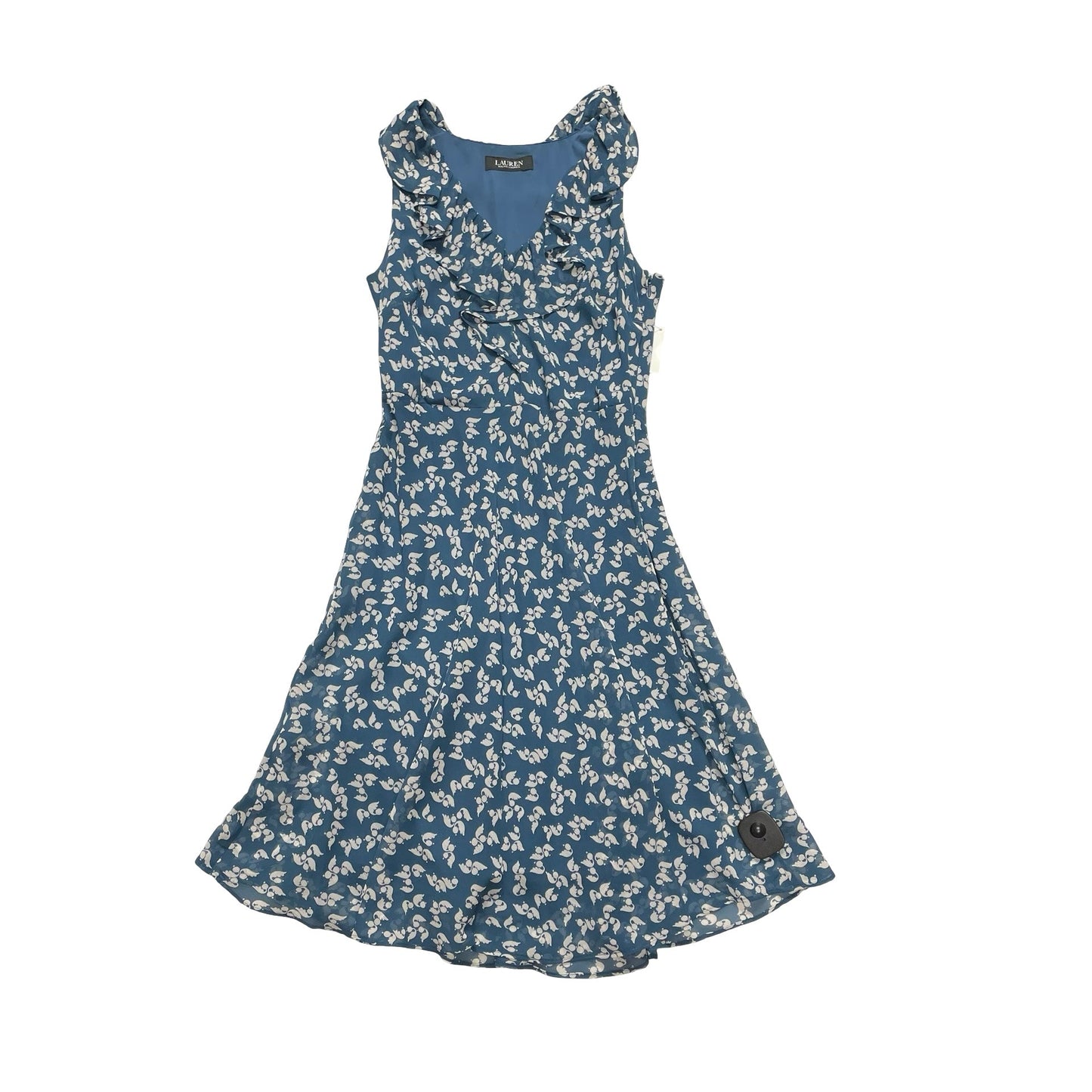 Dress Casual Midi By Ralph Lauren In Blue & White, Size:S