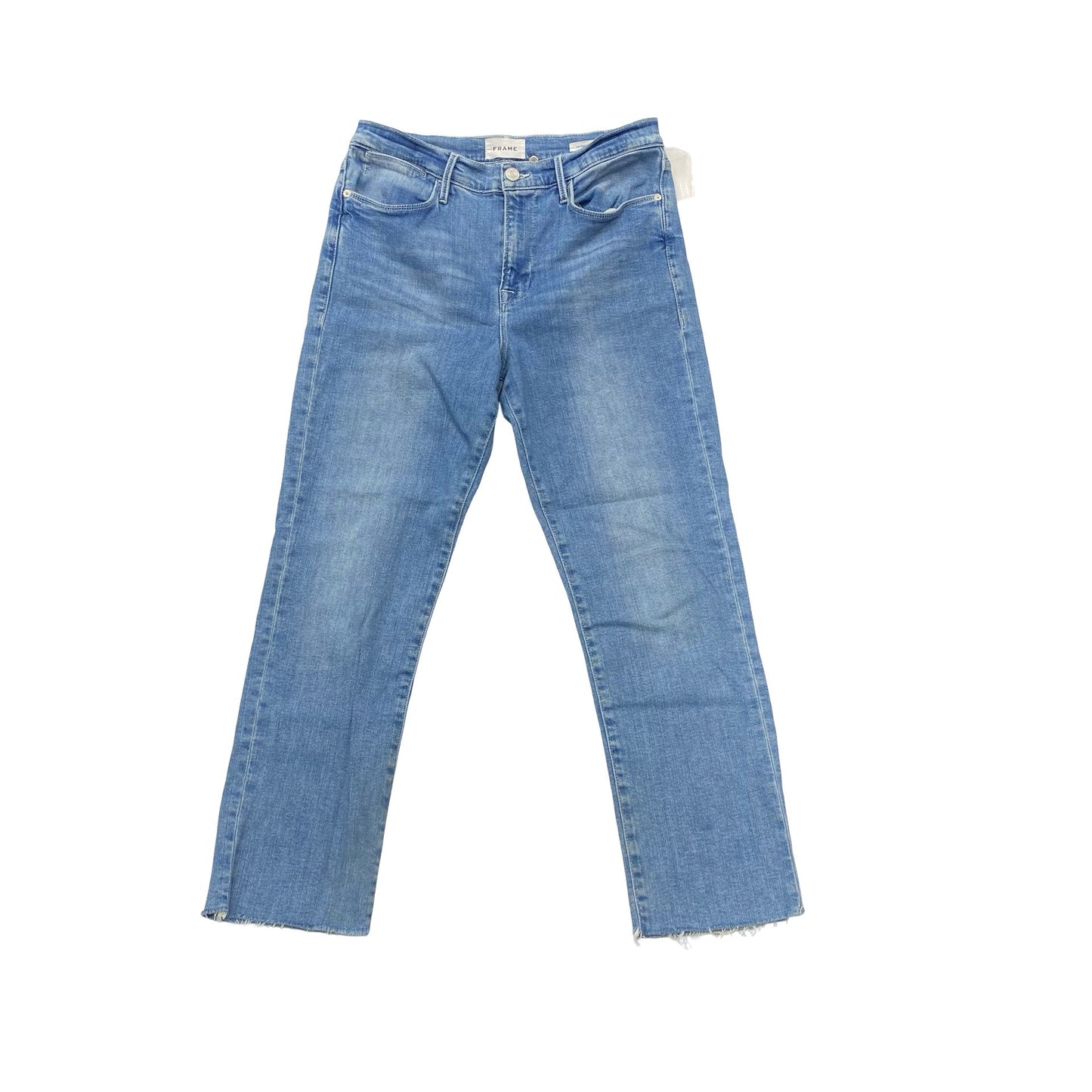 Jeans Straight By Frame In Blue Denim, Size:14