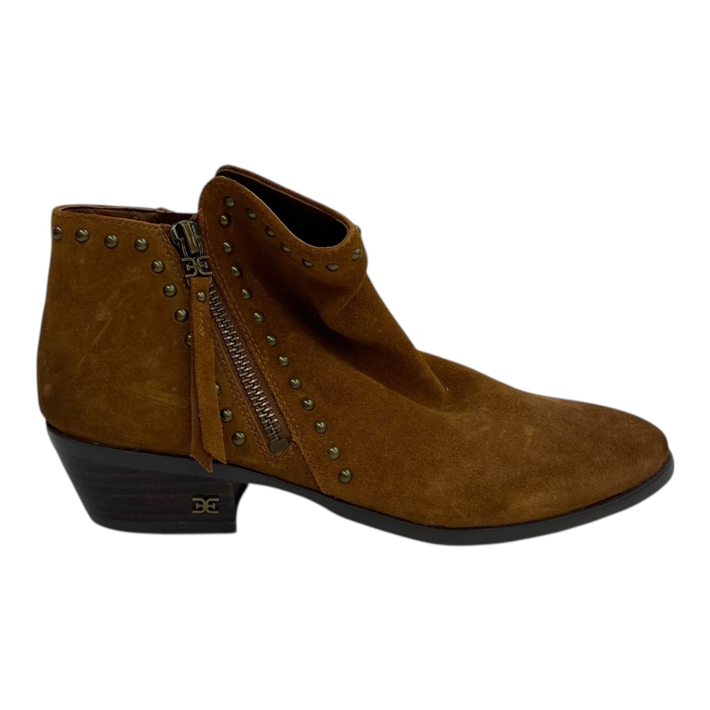 Boots Ankle Heels By Sam Edelman In Brown, Size:6