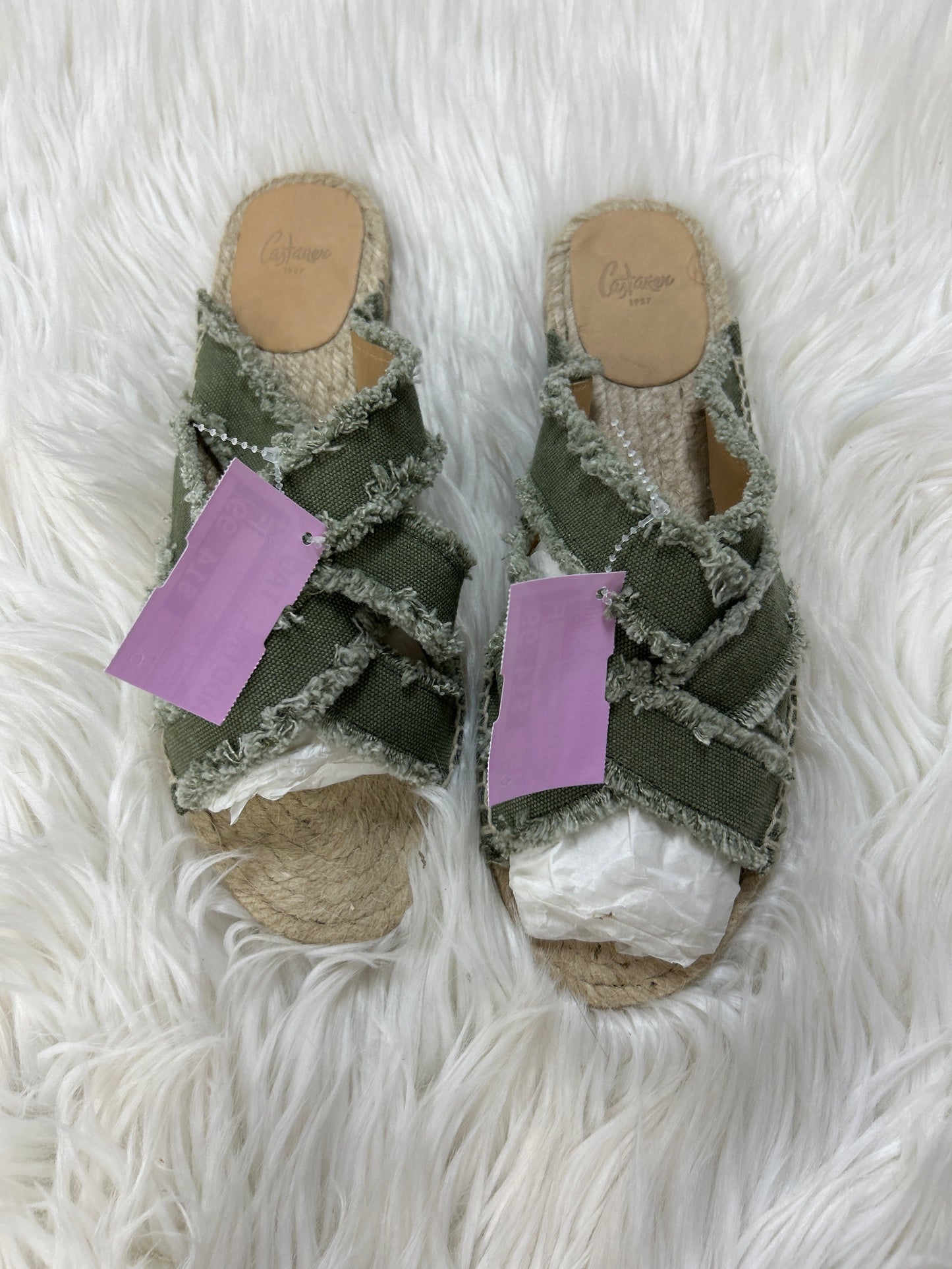 Sandals Flats By Cmc In Green, Size:7