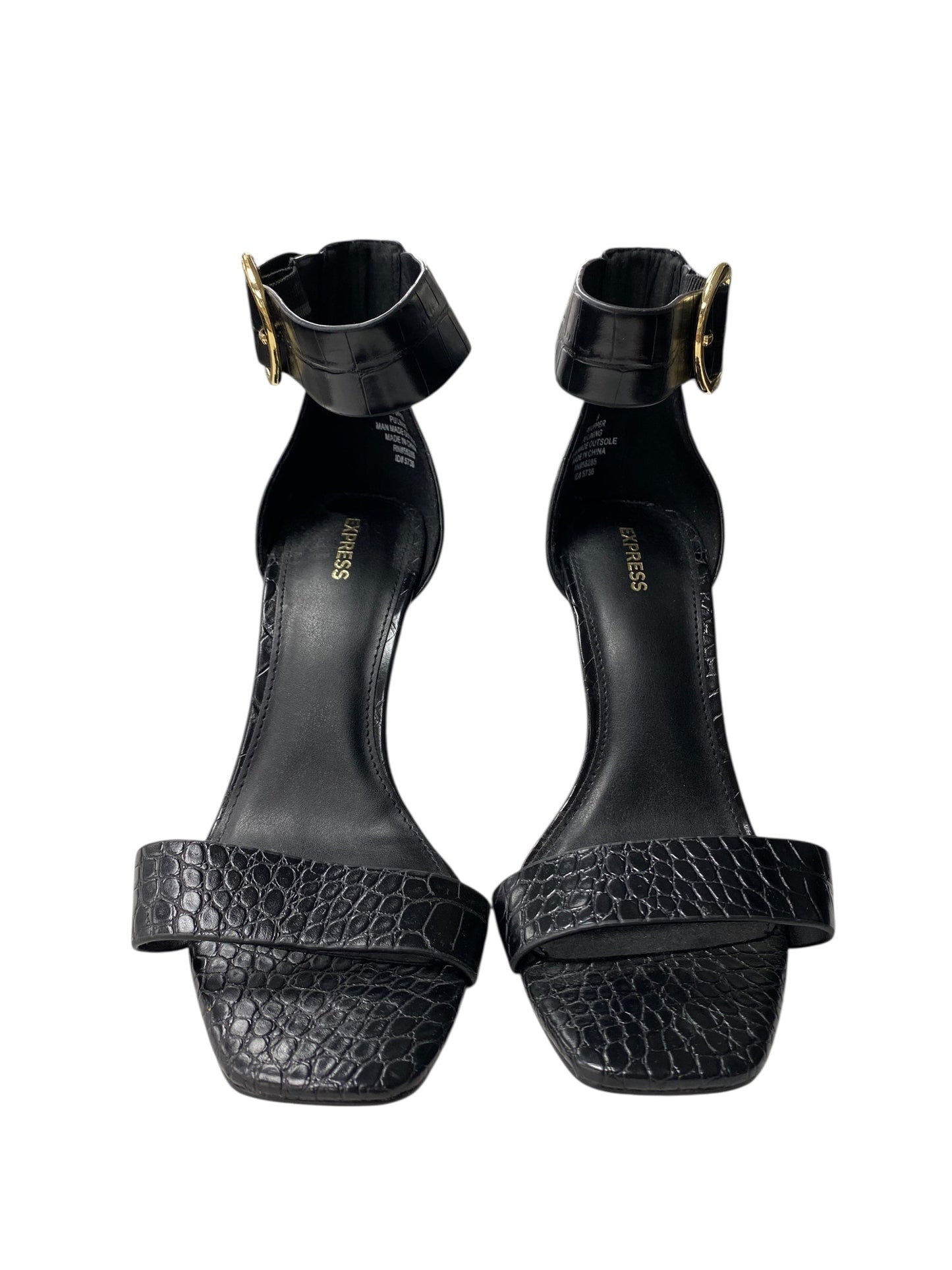 Sandals Heels Stiletto By Express In Black, Size:9