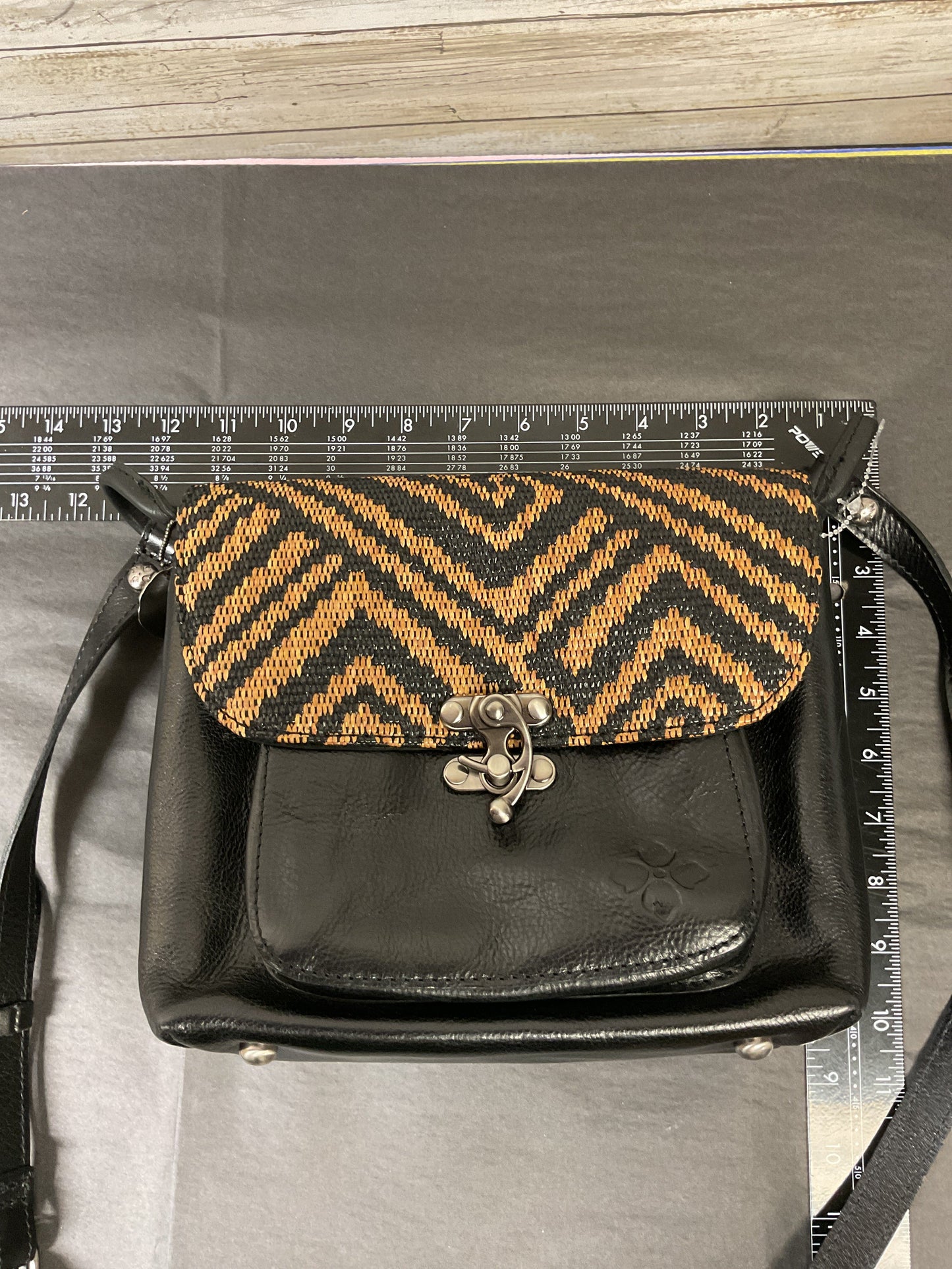 Crossbody Designer By Patricia Nash In Black & Tan, Size:Medium