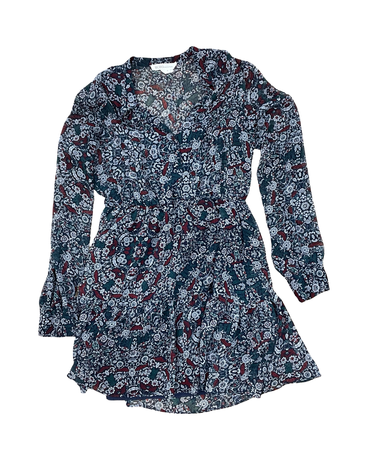 Dress Casual Short By Bcbg In Blue & Red, Size:M