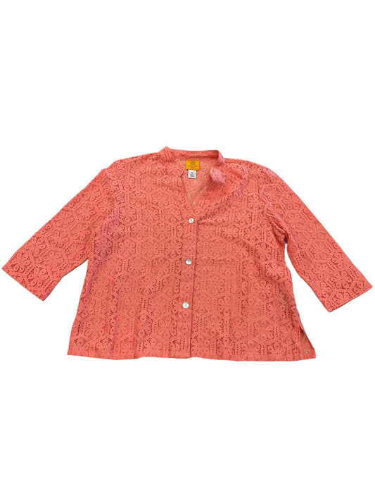 Top 3/4 Sleeve By Ruby Rd In Coral, Size:Lp