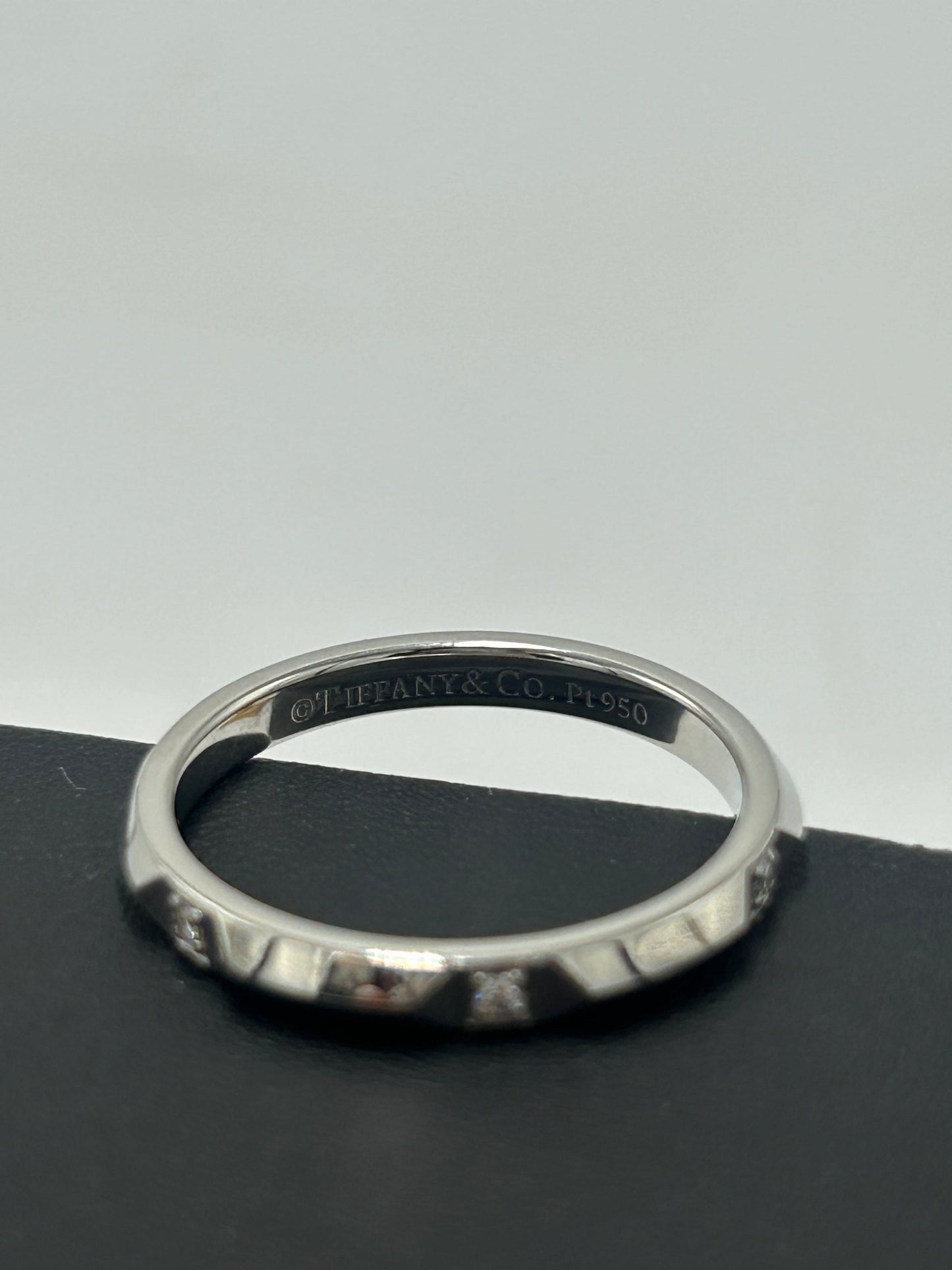 Tiffany & Company True Band Platinum Diamond Luxury Ring, Size: 8.5